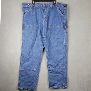 Vintage Big Bill Carpenter Jeans Mens 42 Blue Denim Double Knee Straight Leg